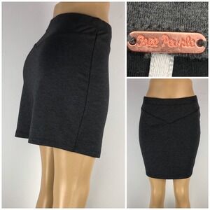 Free People Womens Small Ponte Skirt Gray Polyester Rayon Stretch EUC